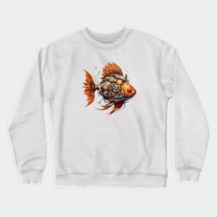 Steampunk Vintage Robotic Goldfish Crewneck Sweatshirt